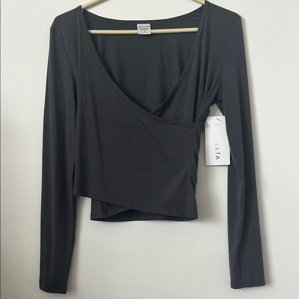 Athleta Gray Fast Track w/ Ease Reversible Top